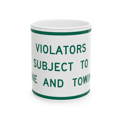 MUTCD-TX R7-8aPT (Texas) (Road Sign) White Coffee Mug 11oz - Go Mug Yourself