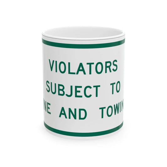 MUTCD-TX R7-8aPT (Texas) (Road Sign) White Coffee Mug 11oz - Go Mug Yourself