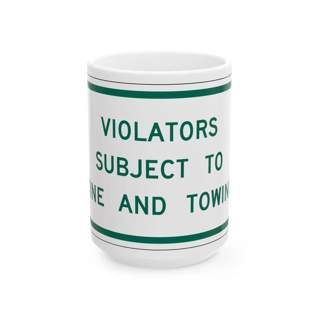 MUTCD-TX R7-8aPT (Texas) (Road Sign) White Coffee Mug 15oz - Go Mug Yourself