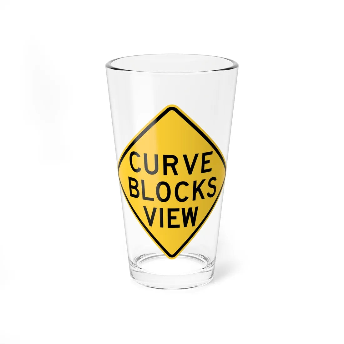 MUTCD-TX W1-11T (Texas) (Road Sign) Pint Glass 16oz 16oz - Go Mug Yourself