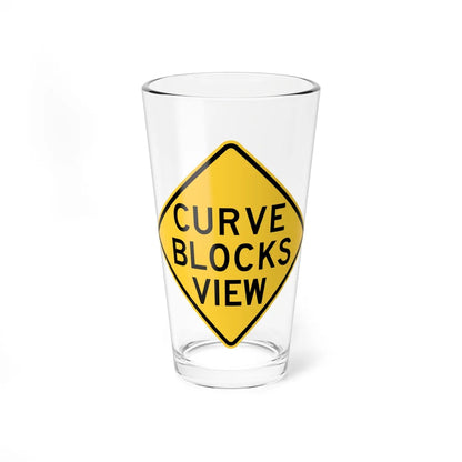 MUTCD-TX W1-11T (Texas) (Road Sign) Pint Glass 16oz 16oz - Go Mug Yourself