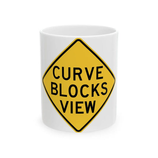 MUTCD-TX W1-11T (Texas) (Road Sign) White Coffee Mug 11oz - Go Mug Yourself