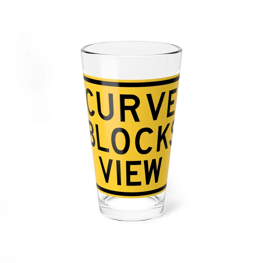 MUTCD-TX W1-11TP (Texas) (Road Sign) Pint Glass 16oz 16oz - Go Mug Yourself