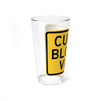 MUTCD-TX W1-11TP (Texas) (Road Sign) Pint Glass 16oz - Go Mug Yourself