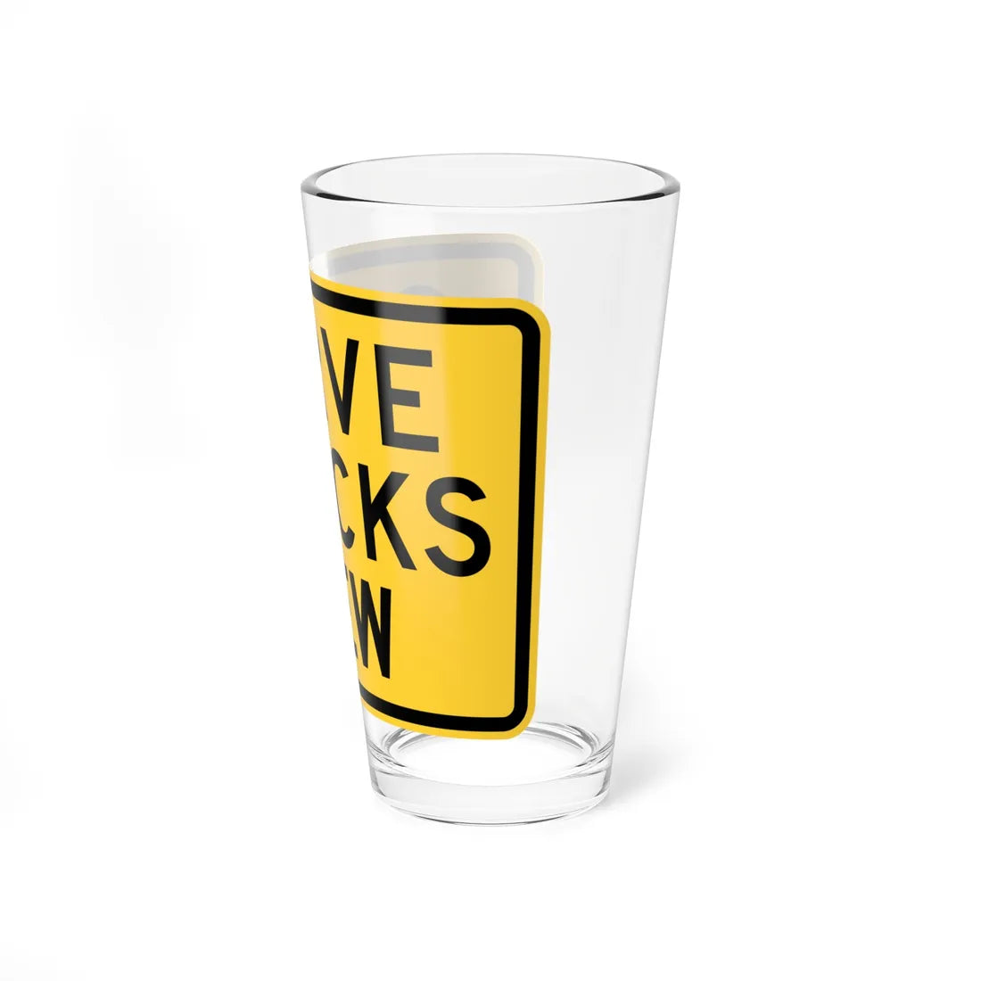 MUTCD-TX W1-11TP (Texas) (Road Sign) Pint Glass 16oz - Go Mug Yourself