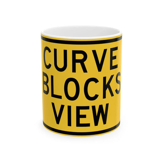 MUTCD-TX W1-11TP (Texas) (Road Sign) White Coffee Mug 11oz - Go Mug Yourself