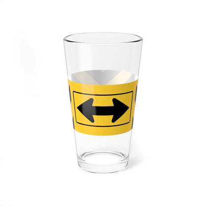 MUTCD-TX W1-7T (Texas) (Road Sign) Pint Glass 16oz 16oz - Go Mug Yourself