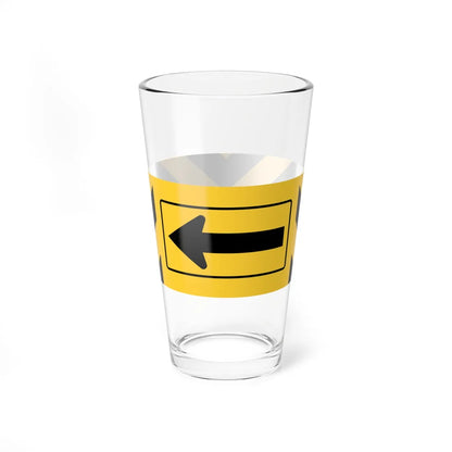MUTCD-TX W1-9T-L (Texas) (Road Sign) Pint Glass 16oz - Go Mug Yourself