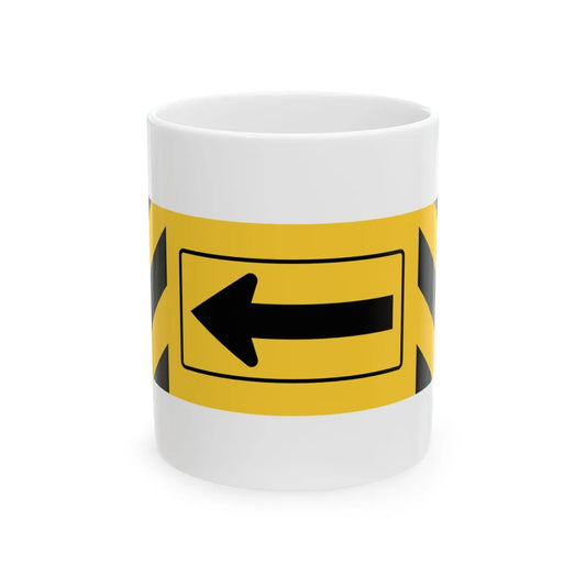 MUTCD-TX W1-9T-L (Texas) (Road Sign) White Coffee Mug 11oz - Go Mug Yourself