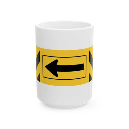 MUTCD-TX W1-9T-L (Texas) (Road Sign) White Coffee Mug 15oz - Go Mug Yourself