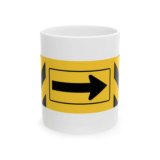 MUTCD-TX W1-9T-R (Texas) (Road Sign) White Coffee Mug 11oz - Go Mug Yourself