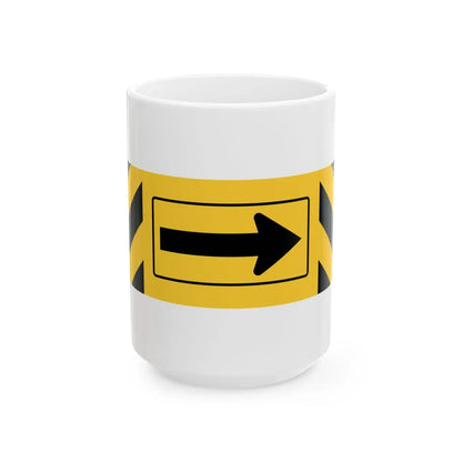 MUTCD-TX W1-9T-R (Texas) (Road Sign) White Coffee Mug 15oz - Go Mug Yourself