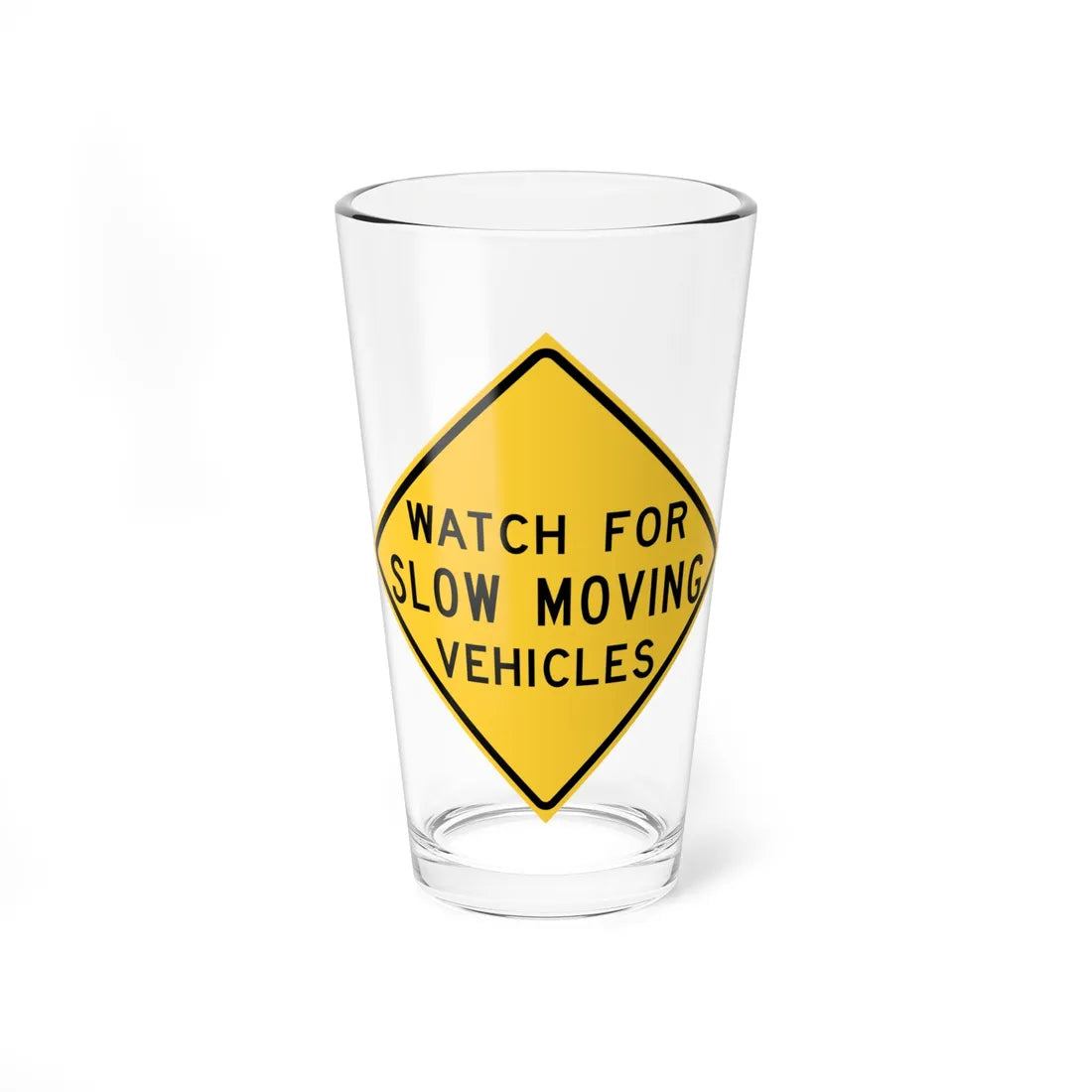 MUTCD-TX W11-15cT (Texas) (Road Sign) Pint Glass 16oz 16oz - Go Mug Yourself