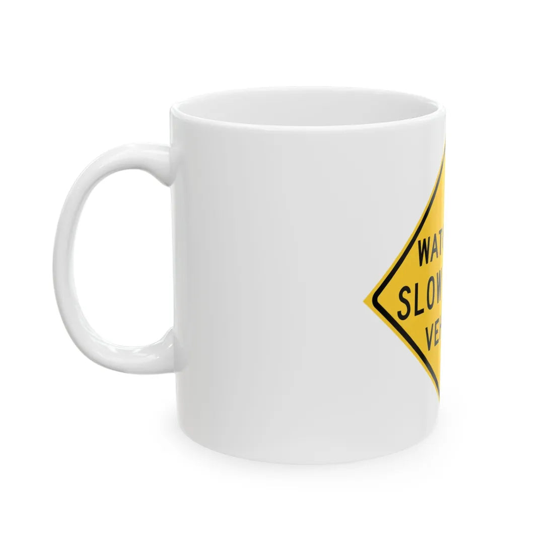 MUTCD-TX W11-15cT (Texas) (Road Sign) White Coffee Mug - Go Mug Yourself