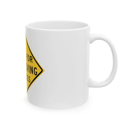 MUTCD-TX W11-15cT (Texas) (Road Sign) White Coffee Mug - Go Mug Yourself