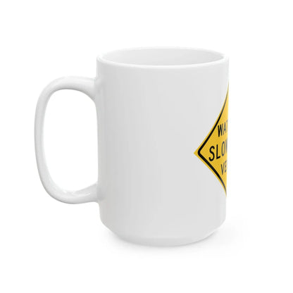 MUTCD-TX W11-15cT (Texas) (Road Sign) White Coffee Mug - Go Mug Yourself
