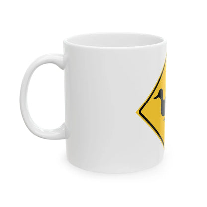 MUTCD-TX W11-25T (Texas) (Road Sign) White Coffee Mug - Go Mug Yourself