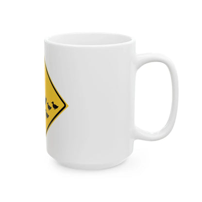 MUTCD-TX W11-25T (Texas) (Road Sign) White Coffee Mug - Go Mug Yourself
