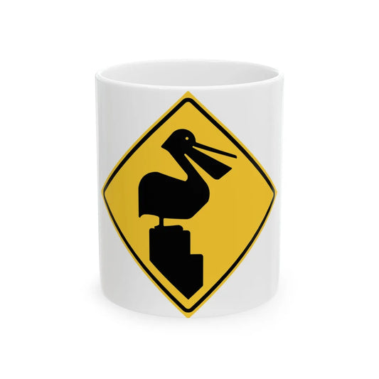 MUTCD-TX W11-26T (Texas) (Road Sign) White Coffee Mug 11oz - Go Mug Yourself