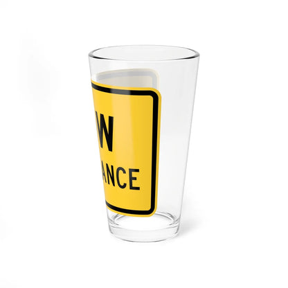 MUTCD-TX W12-2TP (Texas) (Road Sign) Pint Glass 16oz - Go Mug Yourself