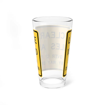 MUTCD-TX W12-4T (Texas) (Road Sign) Pint Glass 16oz - Go Mug Yourself