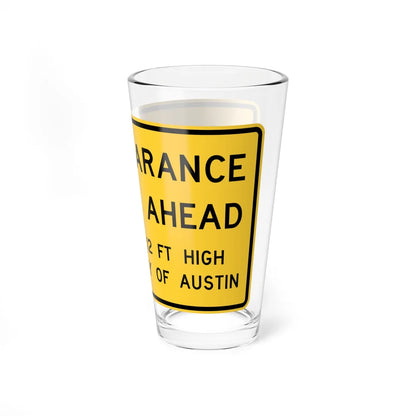 MUTCD-TX W12-4T (Texas) (Road Sign) Pint Glass 16oz - Go Mug Yourself