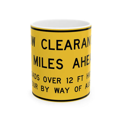 MUTCD-TX W12-4T (Texas) (Road Sign) White Coffee Mug 11oz - Go Mug Yourself