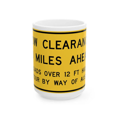 MUTCD-TX W12-4T (Texas) (Road Sign) White Coffee Mug 15oz - Go Mug Yourself