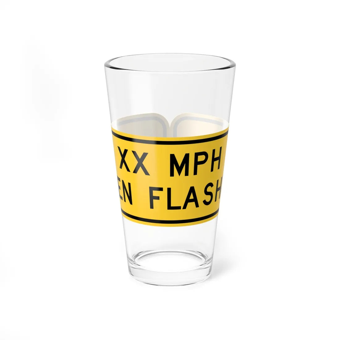 MUTCD-TX W13-8T (Texas) (Road Sign) Pint Glass 16oz 16oz - Go Mug Yourself
