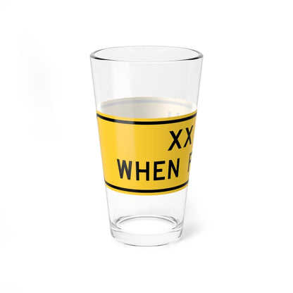 MUTCD-TX W13-8T (Texas) (Road Sign) Pint Glass 16oz - Go Mug Yourself