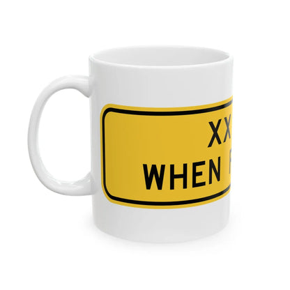 MUTCD-TX W13-8T (Texas) (Road Sign) White Coffee Mug - Go Mug Yourself