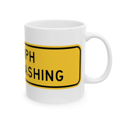 MUTCD-TX W13-8T (Texas) (Road Sign) White Coffee Mug - Go Mug Yourself