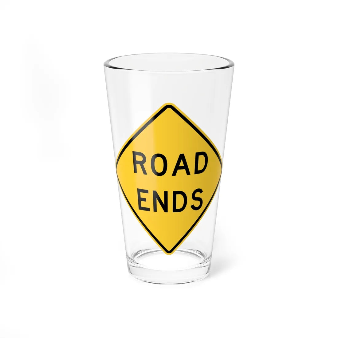 MUTCD-TX W14-1T (Texas) (Road Sign) Pint Glass 16oz 16oz - Go Mug Yourself