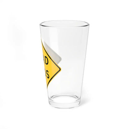 MUTCD-TX W14-1T (Texas) (Road Sign) Pint Glass 16oz - Go Mug Yourself
