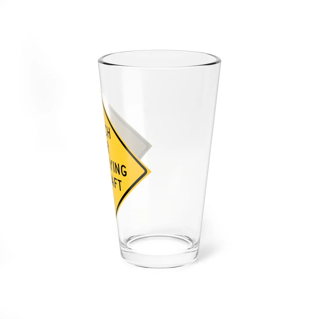 MUTCD-TX W17-10T (Texas) (Road Sign) Pint Glass 16oz - Go Mug Yourself