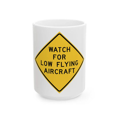 MUTCD-TX W17-10T (Texas) (Road Sign) White Coffee Mug 15oz - Go Mug Yourself