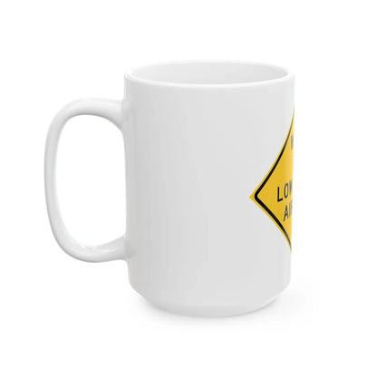 MUTCD-TX W17-10T (Texas) (Road Sign) White Coffee Mug - Go Mug Yourself