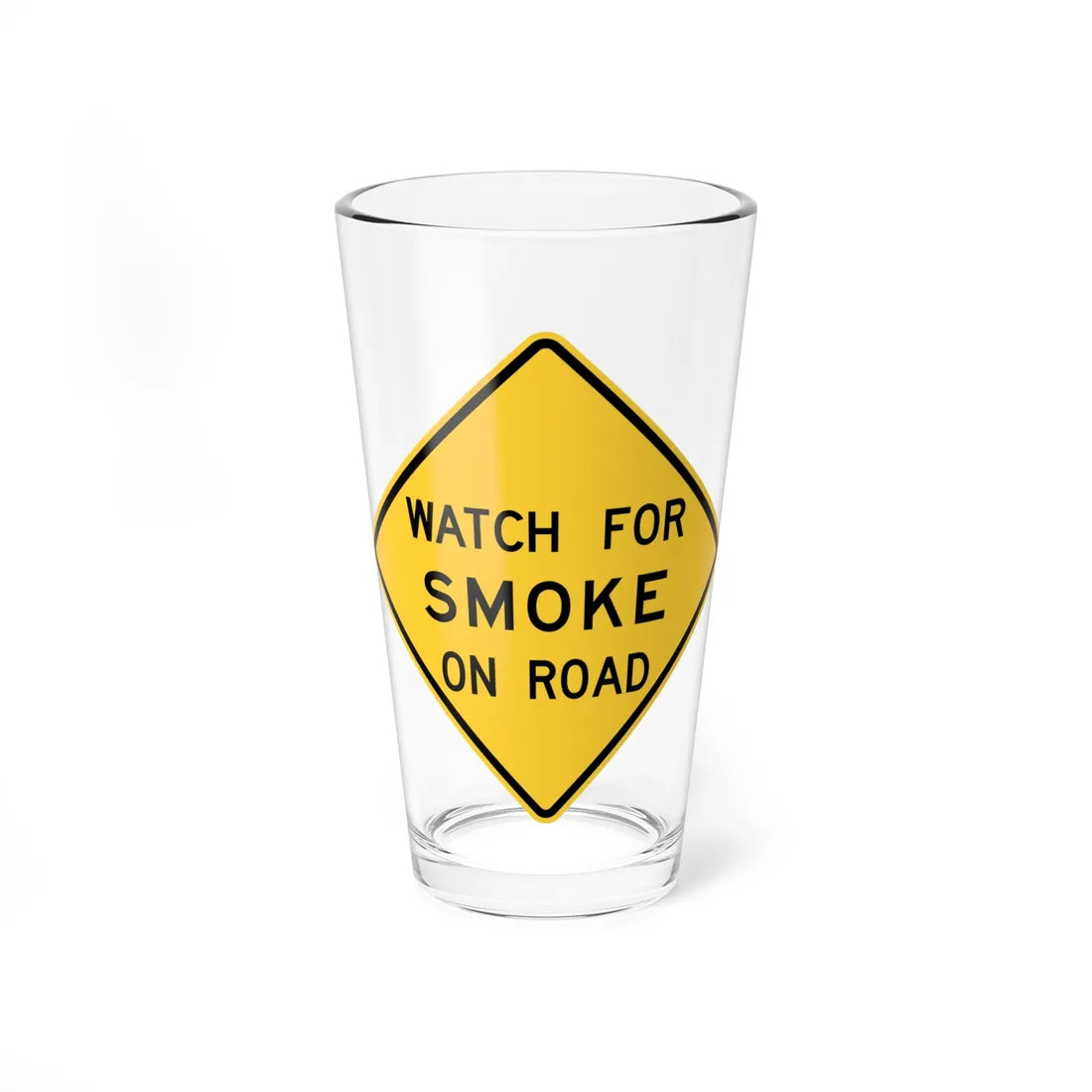 MUTCD-TX W17-14T (Texas) (Road Sign) Pint Glass 16oz 16oz - Go Mug Yourself