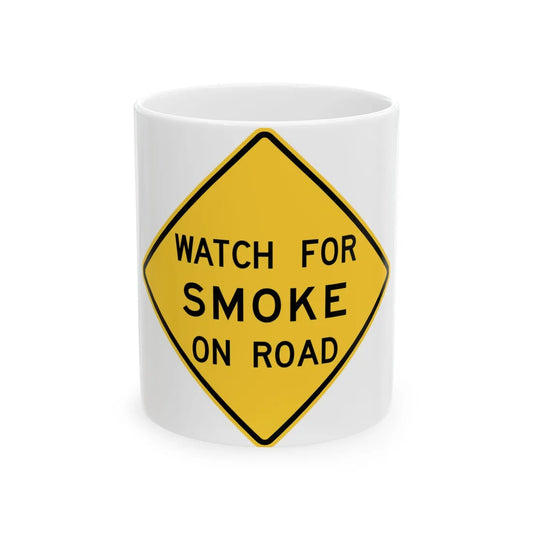 MUTCD-TX W17-14T (Texas) (Road Sign) White Coffee Mug 11oz - Go Mug Yourself