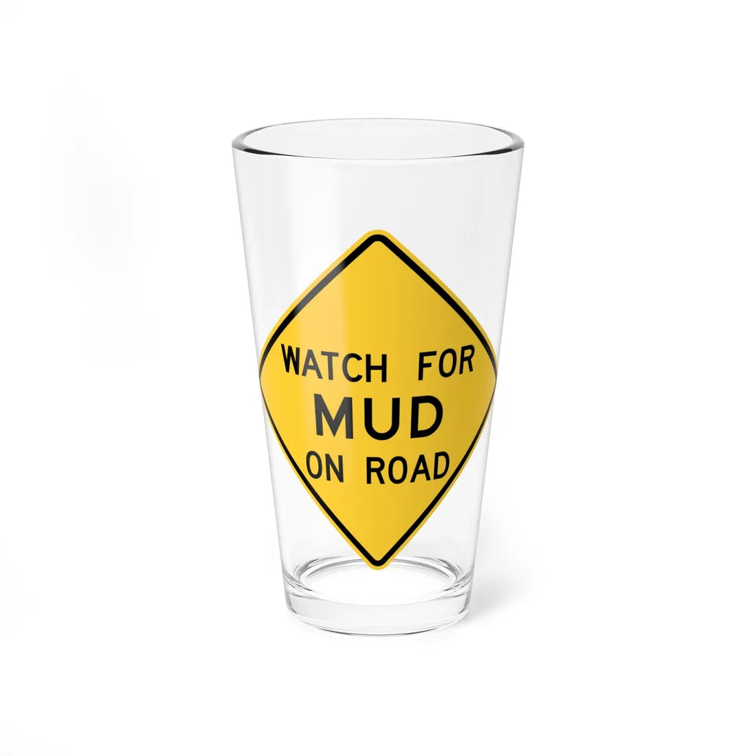 MUTCD-TX W17-15T (Texas) (Road Sign) Pint Glass 16oz 16oz - Go Mug Yourself
