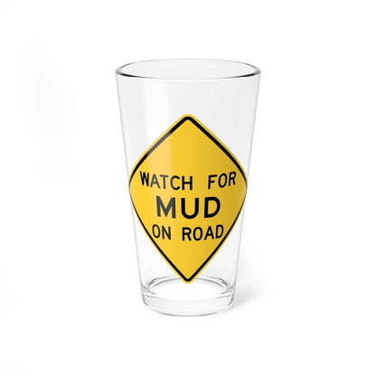 MUTCD-TX W17-15T (Texas) (Road Sign) Pint Glass 16oz 16oz - Go Mug Yourself