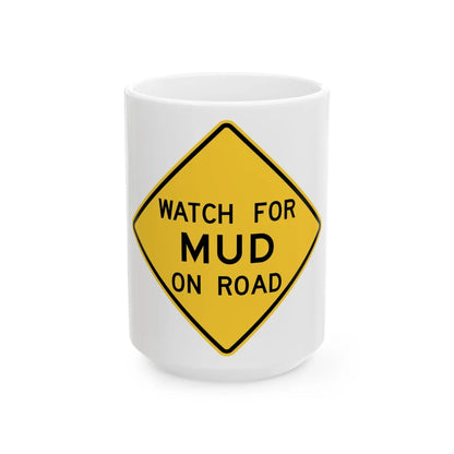 MUTCD-TX W17-15T (Texas) (Road Sign) White Coffee Mug 15oz - Go Mug Yourself