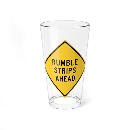 MUTCD-TX W17-2T (Texas) (Road Sign) Pint Glass 16oz 16oz - Go Mug Yourself