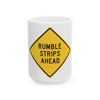 MUTCD-TX W17-2T (Texas) (Road Sign) White Coffee Mug 15oz - Go Mug Yourself