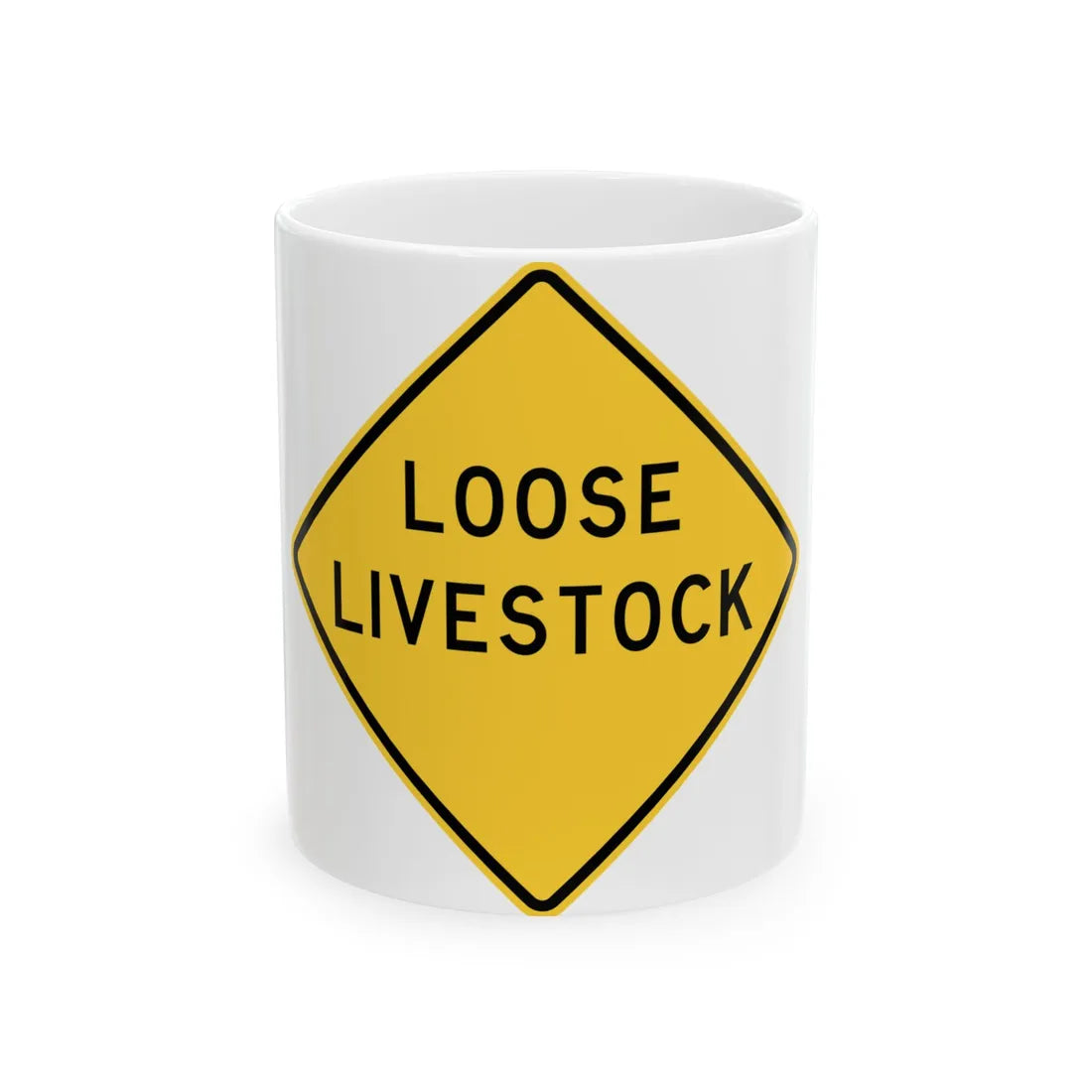 MUTCD-TX W17-3T (Texas) (Road Sign) White Coffee Mug 11oz - Go Mug Yourself