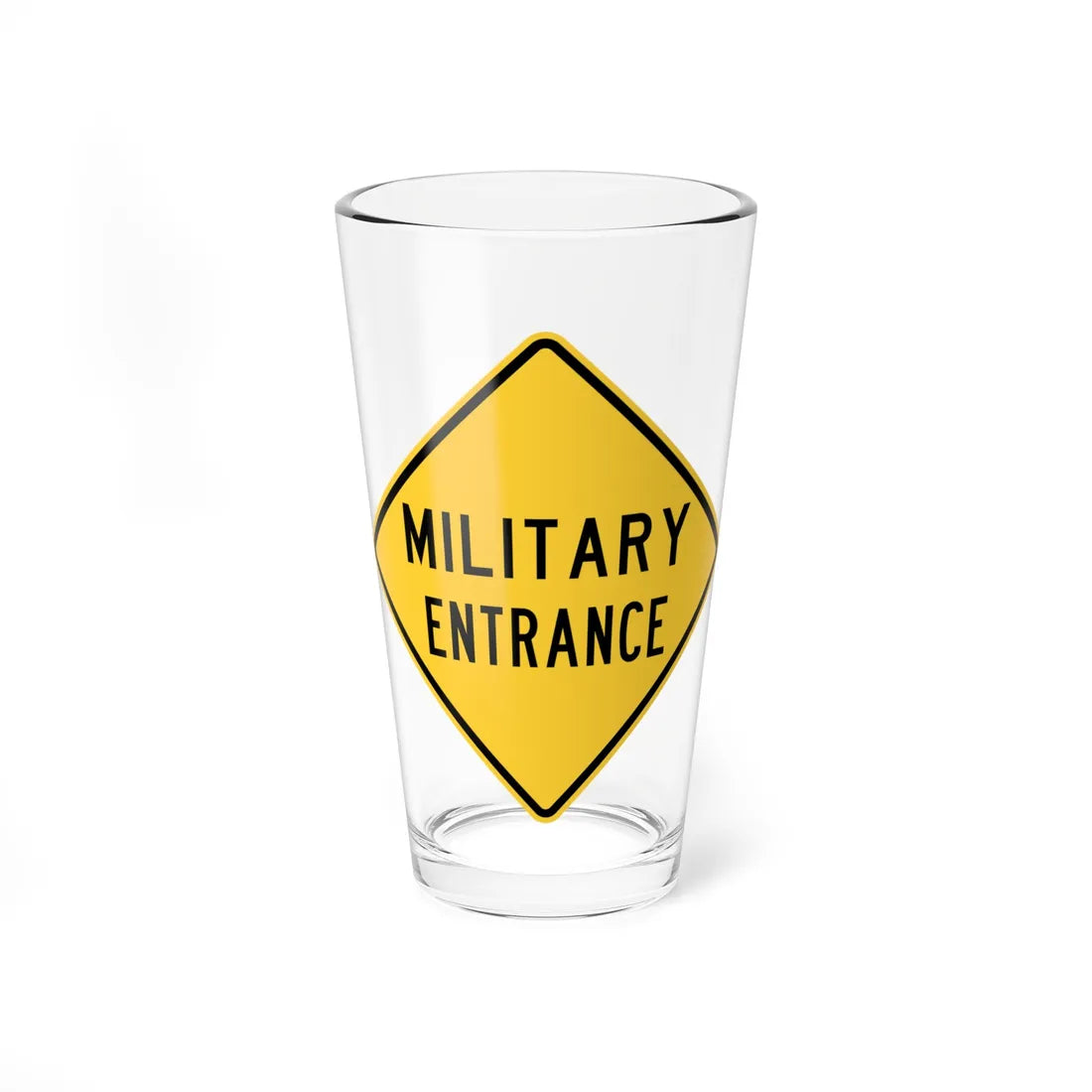 MUTCD-TX W17-6T (Texas) (Road Sign) Pint Glass 16oz 16oz - Go Mug Yourself
