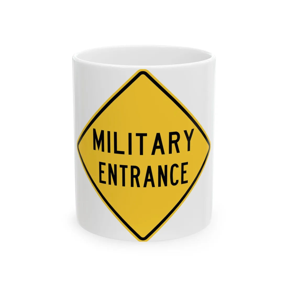 MUTCD-TX W17-6T (Texas) (Road Sign) White Coffee Mug 11oz - Go Mug Yourself