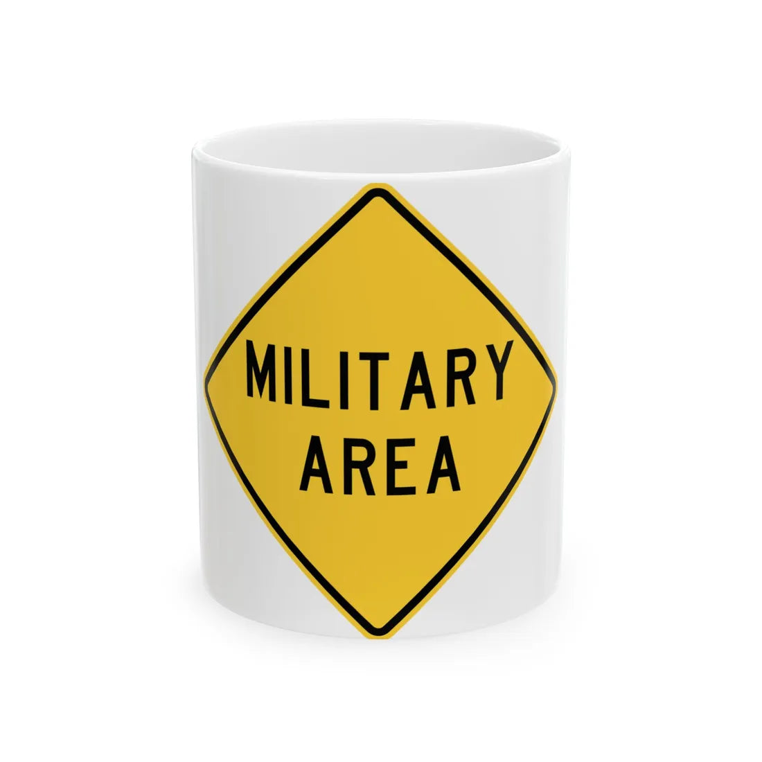 MUTCD-TX W17-7T (Texas) (Road Sign) White Coffee Mug 11oz - Go Mug Yourself