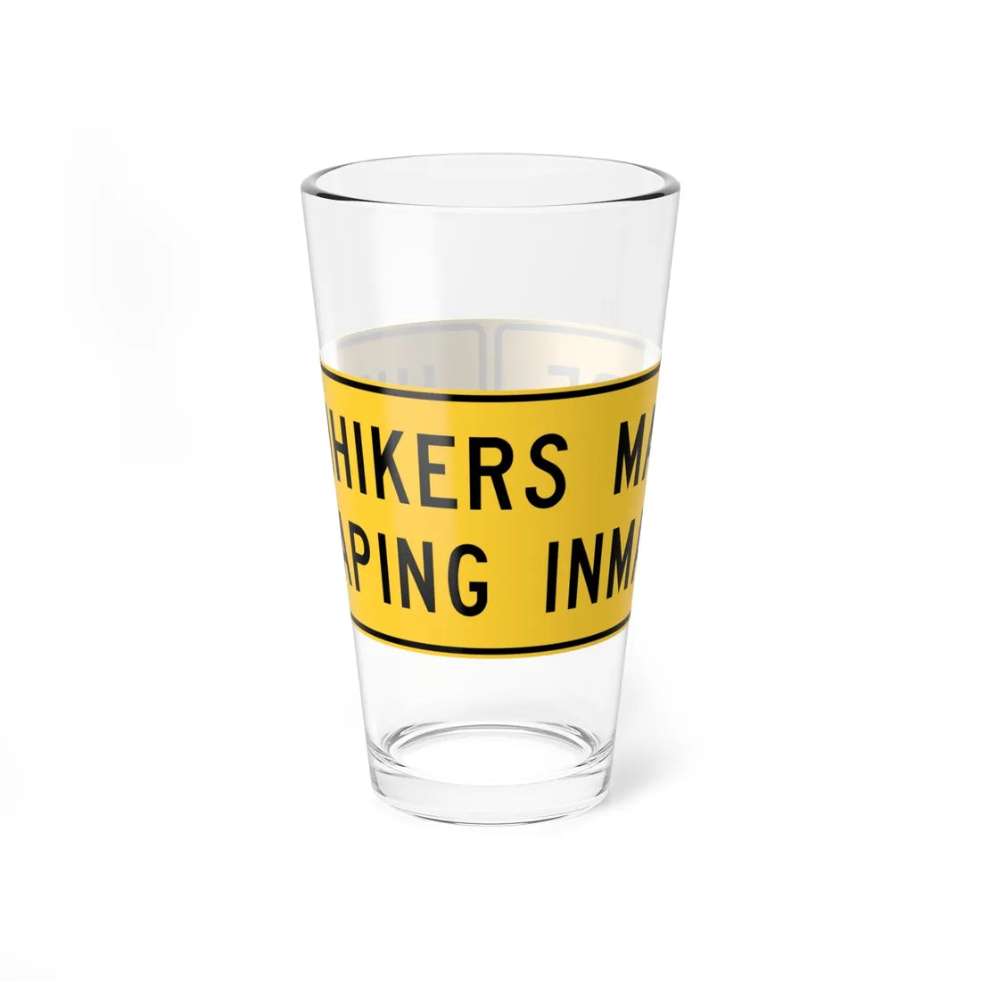 MUTCD-TX W17-9T (Texas) (Road Sign) Pint Glass 16oz 16oz - Go Mug Yourself