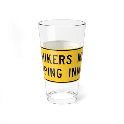 MUTCD-TX W17-9T (Texas) (Road Sign) Pint Glass 16oz 16oz - Go Mug Yourself